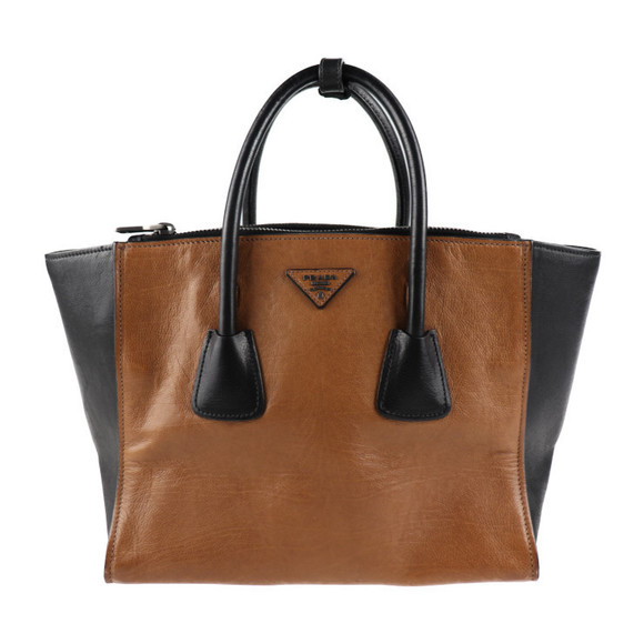 Prada Bicolor Bag Cinnamon Black - Picture 1 of 9